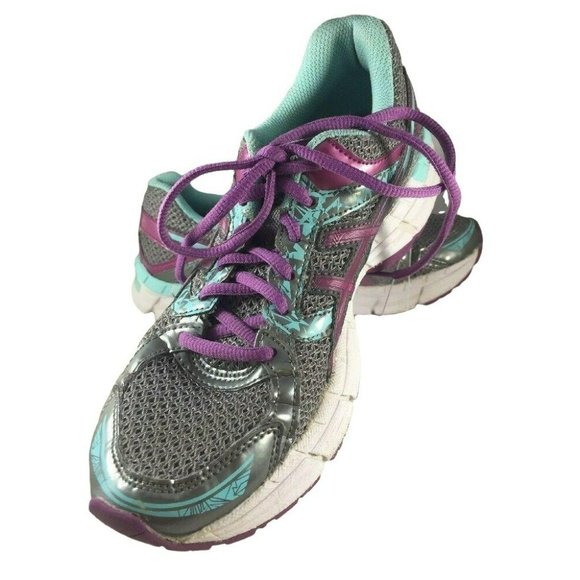 Asics Womens GEL Excite 3 Silver Purple Teal Size 6.5 Athletic Running Shoes - Picture 8 of 12